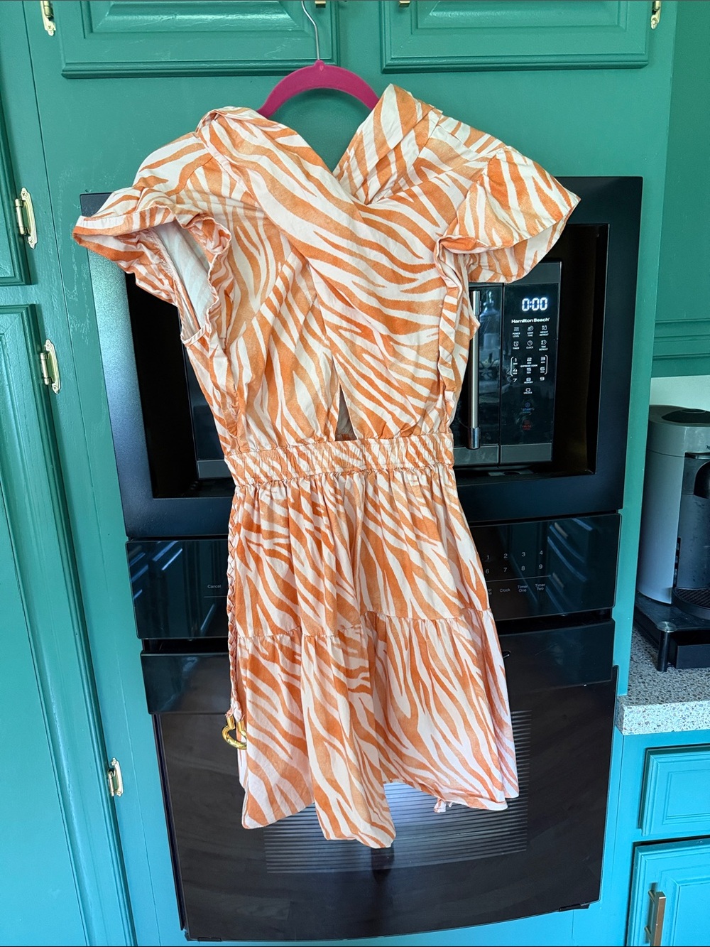 10 Crosby Derek Lam Orange Patterned Mini Dress